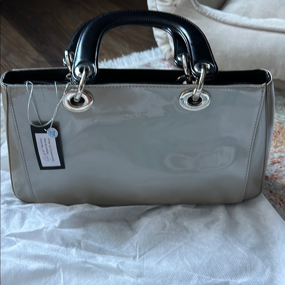Beijo Black and Silver Satchel